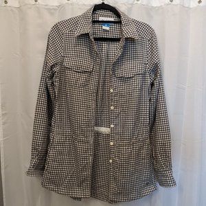 Columbia Plaid Flannel Shirt Jacket with Cinched Waist | M